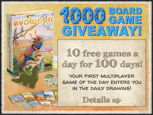 We're giving away 1000 copies of our board game Evolution to celebrate the launch of Evolution: The Video Game - North Star Games