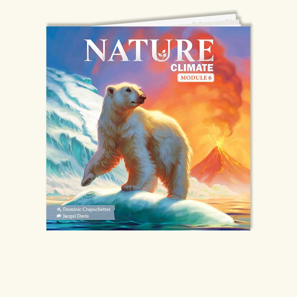 Book cover with a polar bear on ice, titled 'Nature Climate Module 6'.