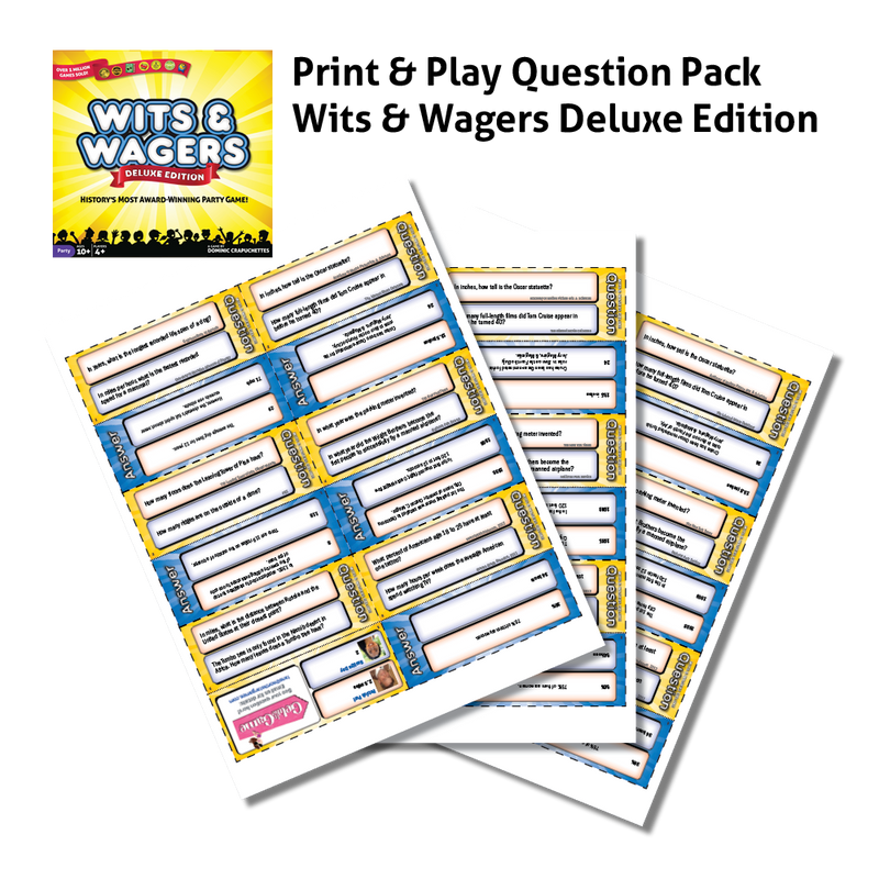 Wits & Wagers Deluxe Question Cards Print & Play.