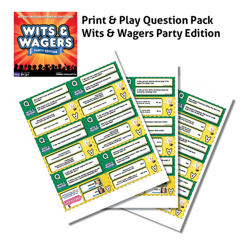Wits & Wagers Party Question Cards Print & Play.