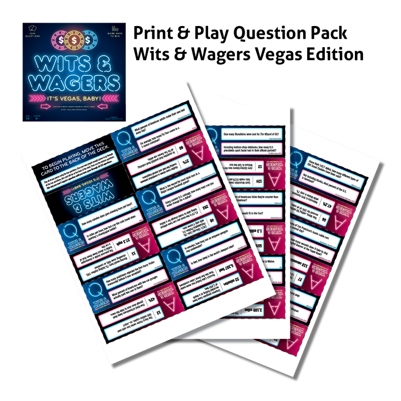 Wits & Wagers Vegas Question Cards Print & Play.